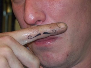 Dream of Ink Mustache Tattoo Finger
